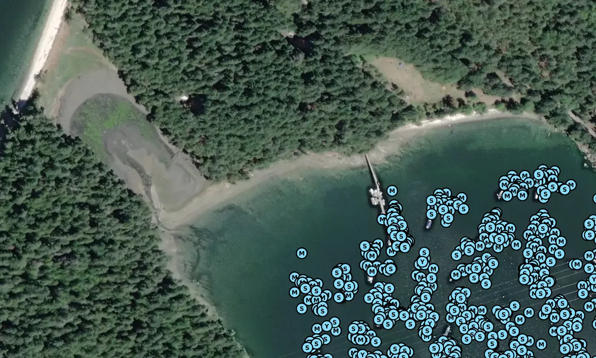 Satelite image of Montague Harbour Marine Park - South