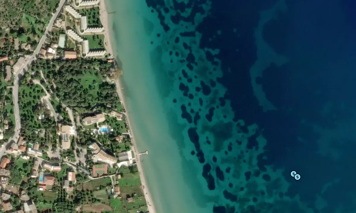 Satelite image of Moraitika Beach