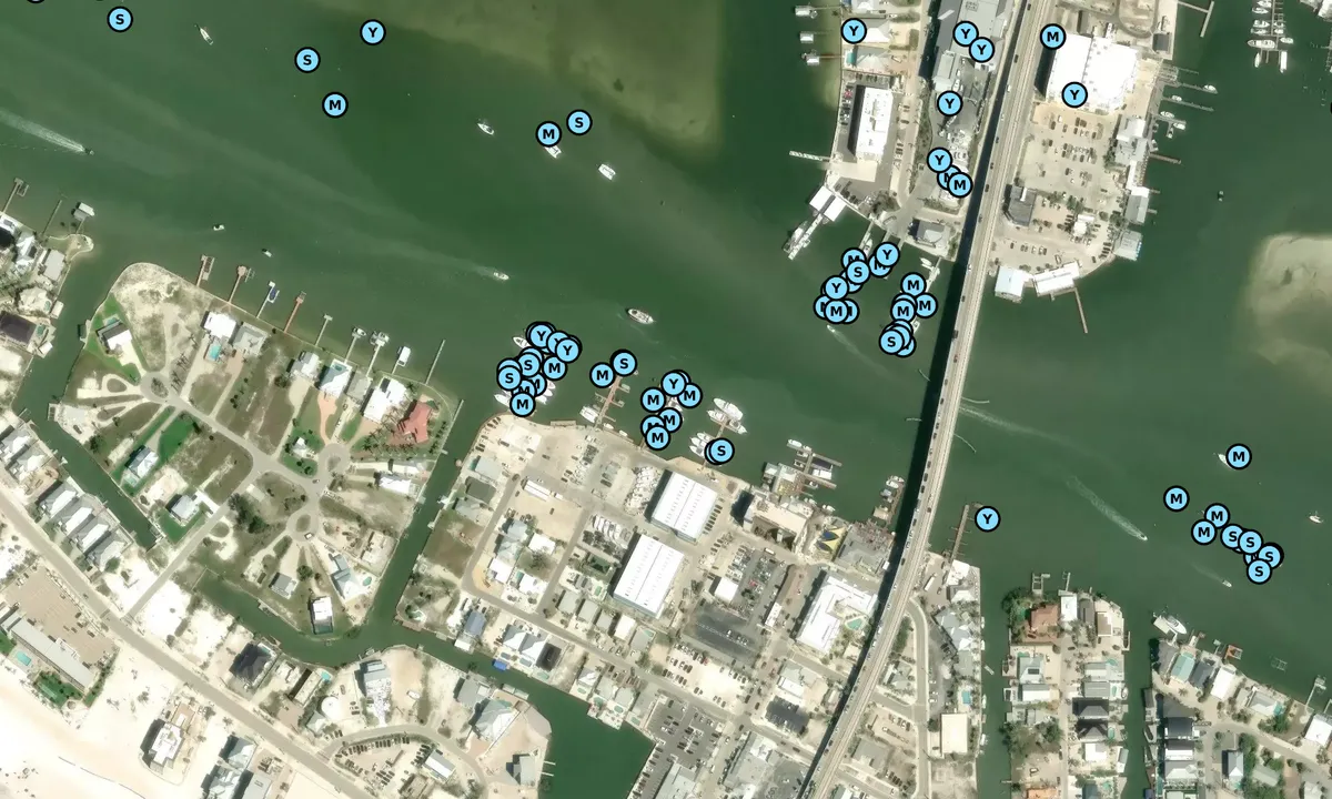 Satelite image of Moss Marina - Fort Myers Beach