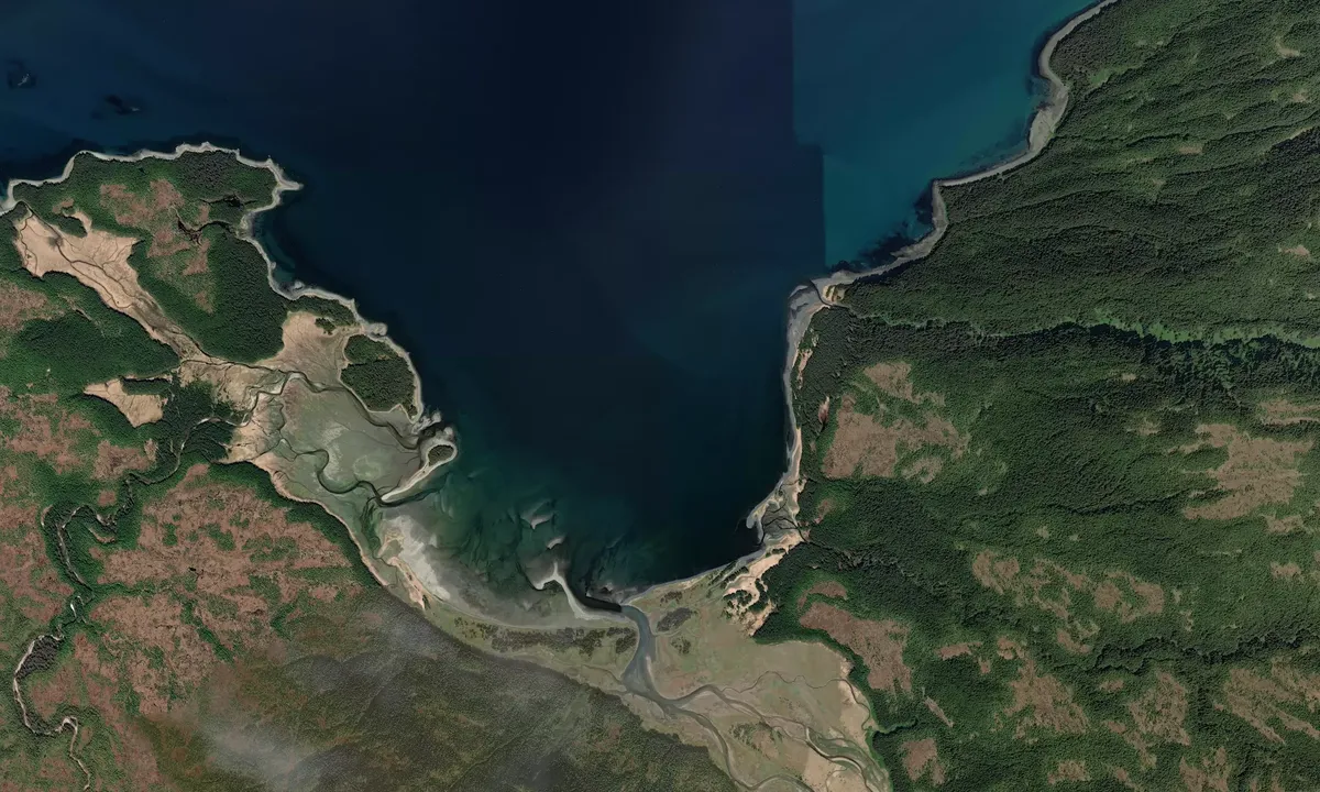 Flyfoto av Mud Bay