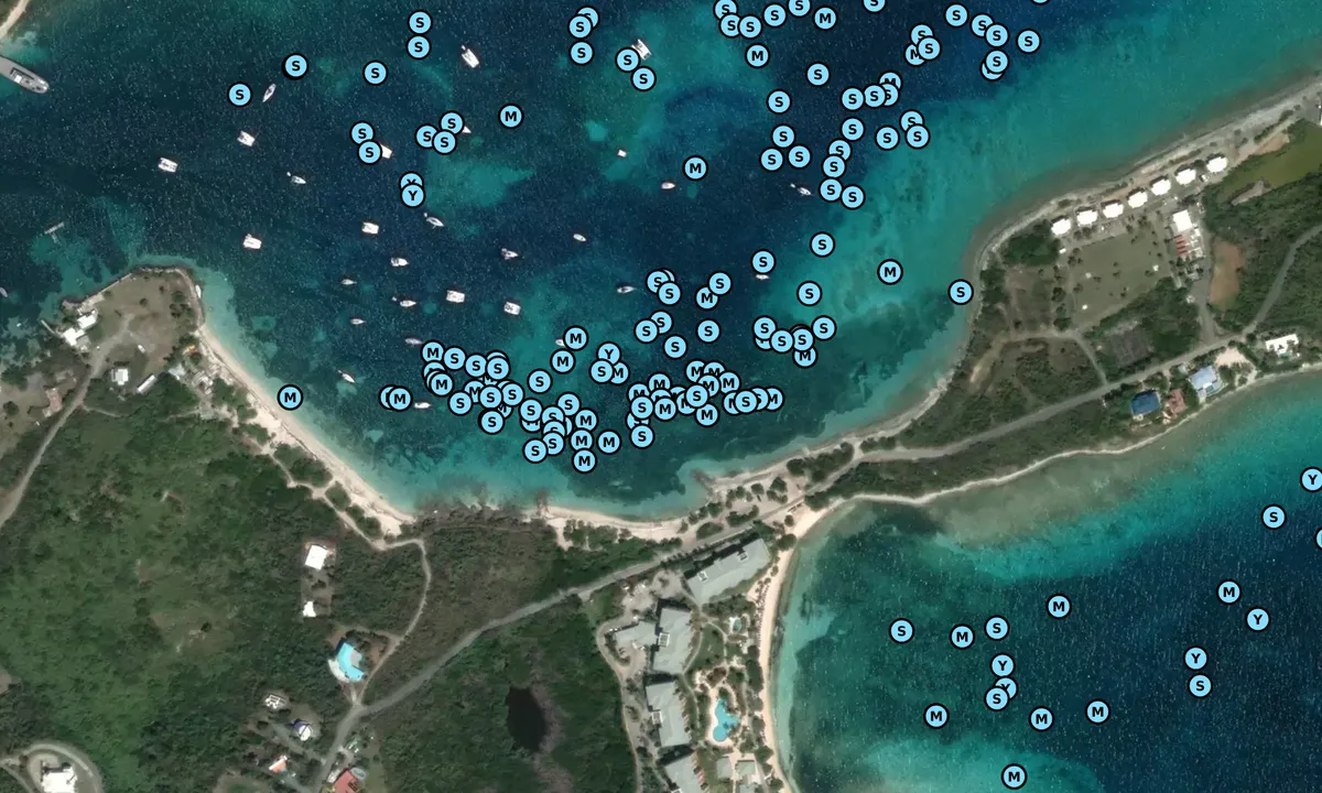 Satelite image of Muller Bay Beach