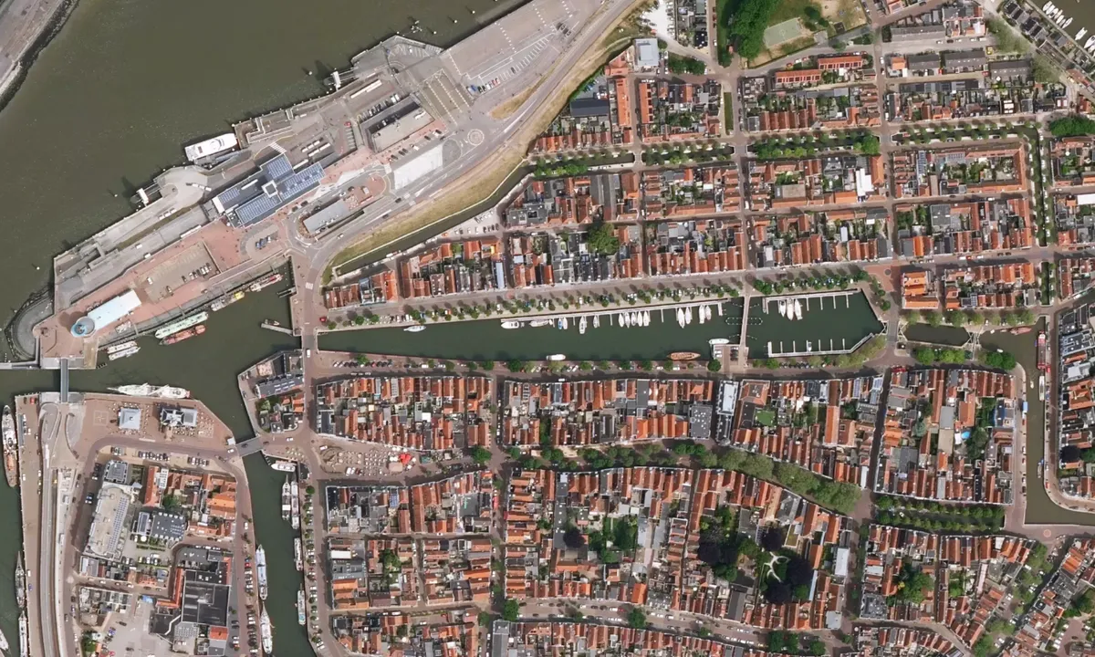 Noorderhaven Harlingen: Flyfoto av Municipal Port