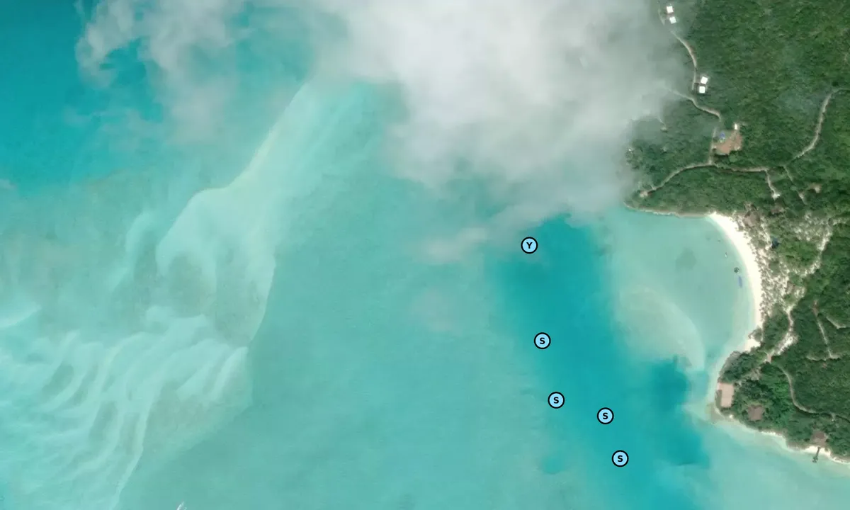 Satelite image of Musha Cay Passage