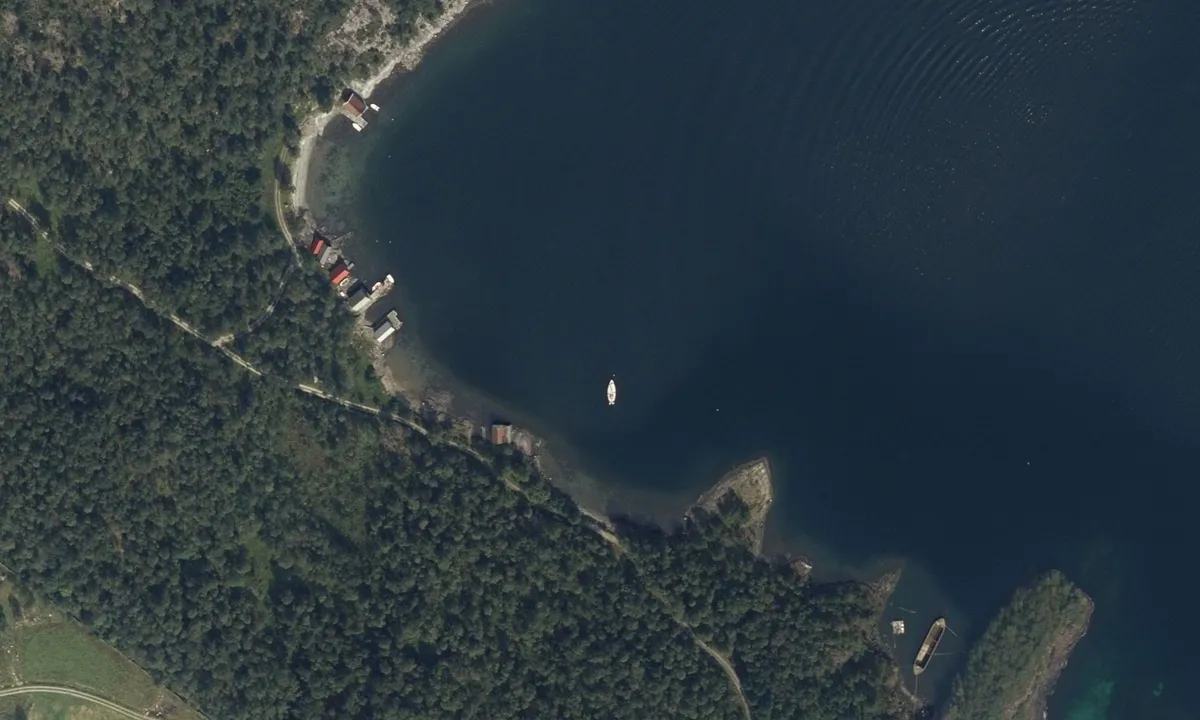 Flyfoto av Muslandsvågen Laksaklubben Tysvær