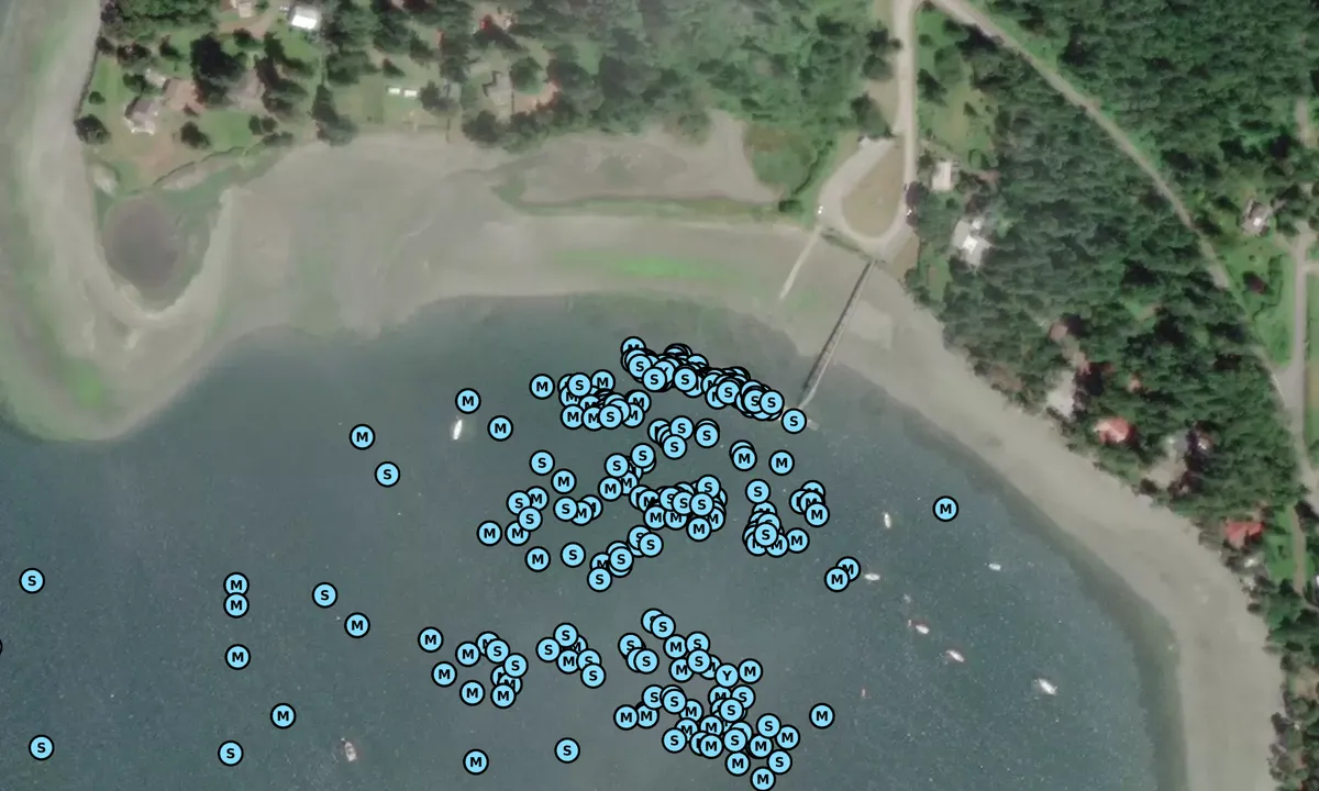 Satelite image of Mystery Bay State Park