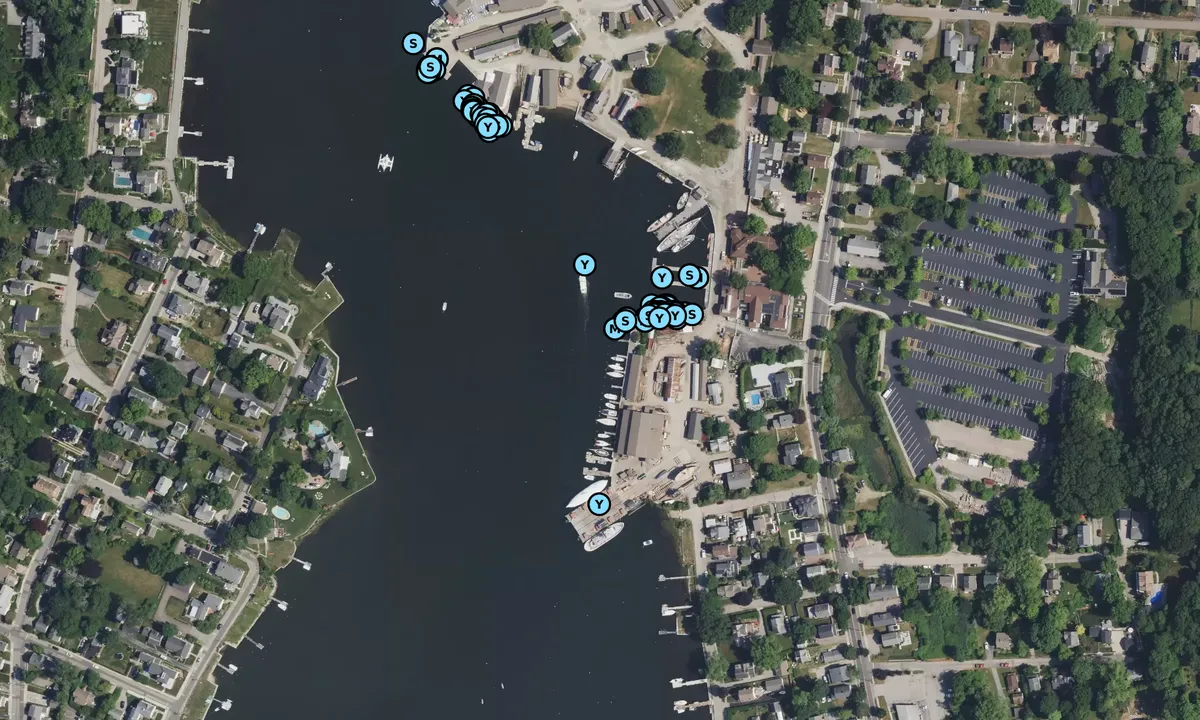 Satelite image of Mystic Seaport Museum and Docks
