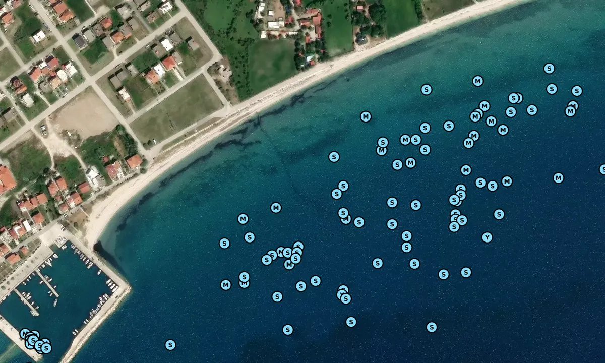 Satelite image of Mytikas Beach