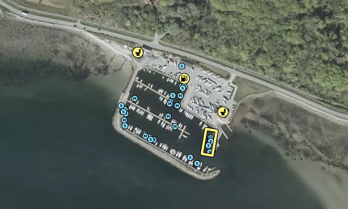 Satelite image of Nappedam Lystbådehavn