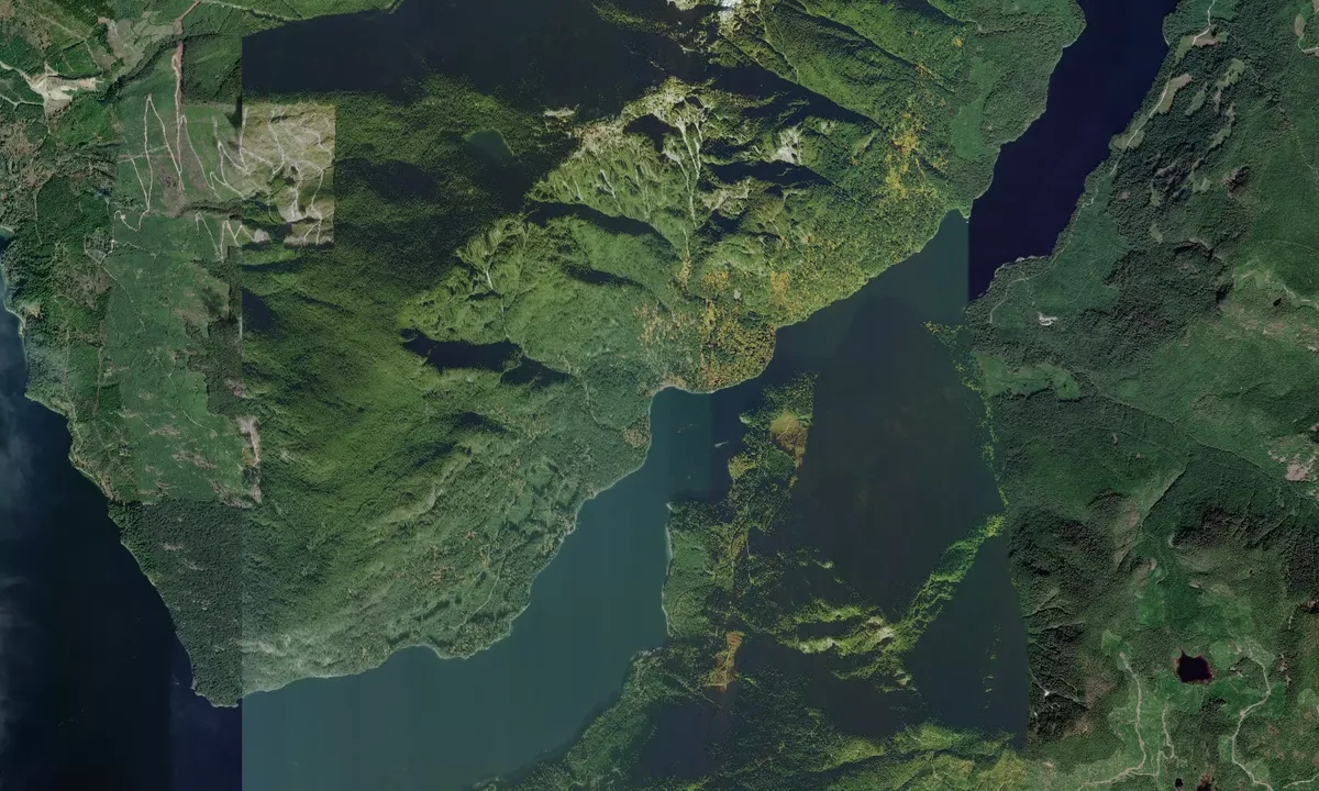 Flyfoto av Narrows Inlet