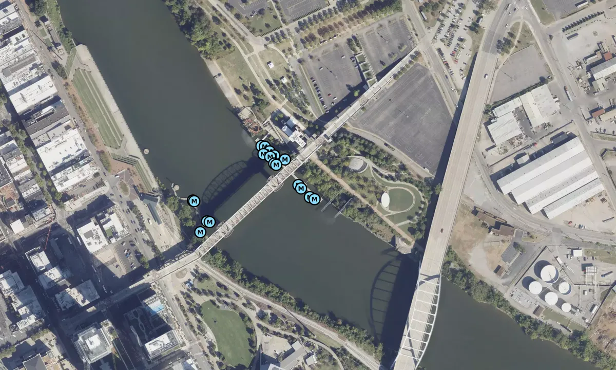 Satelite image of Nashville Riverfront Docks East (Lock One Marina S