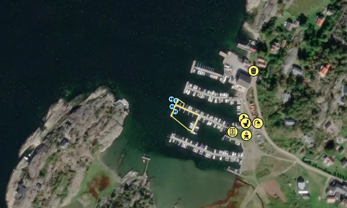 Satelite image of Nedgården Gjestebrygge
