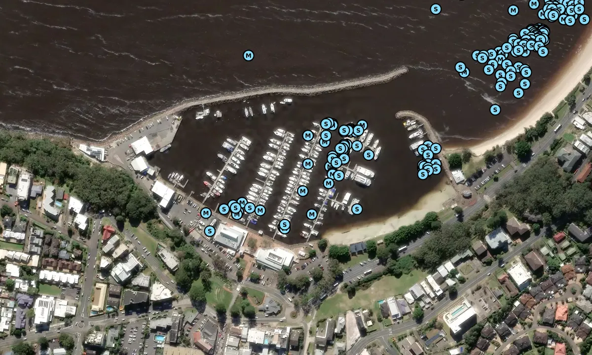 Satelite image of Nelson Bay Marina