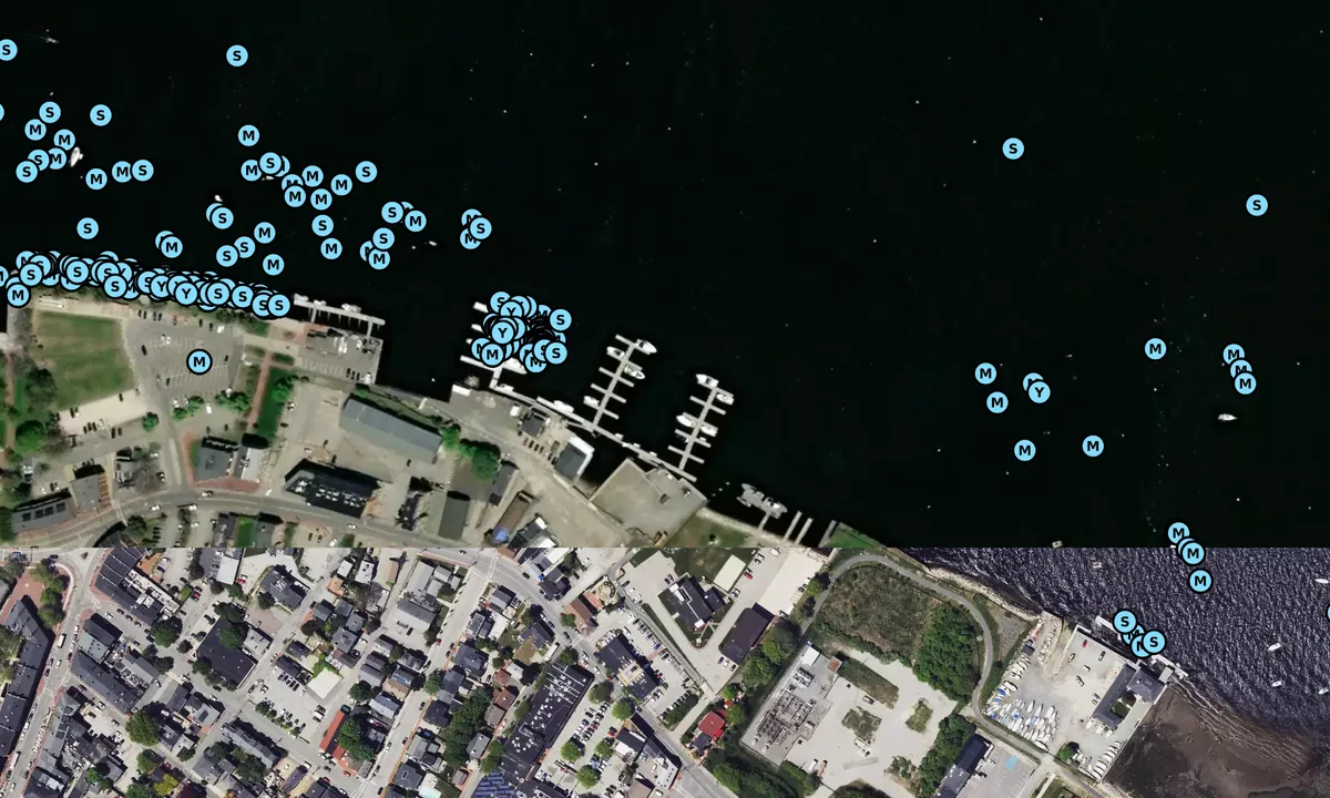 Satelite image of Newburyport Harbor Marina