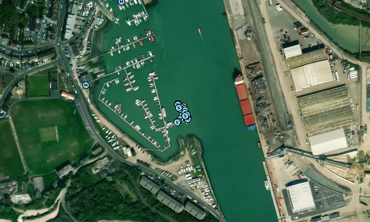 Satelite image of Newhaven Marina - East Sussex