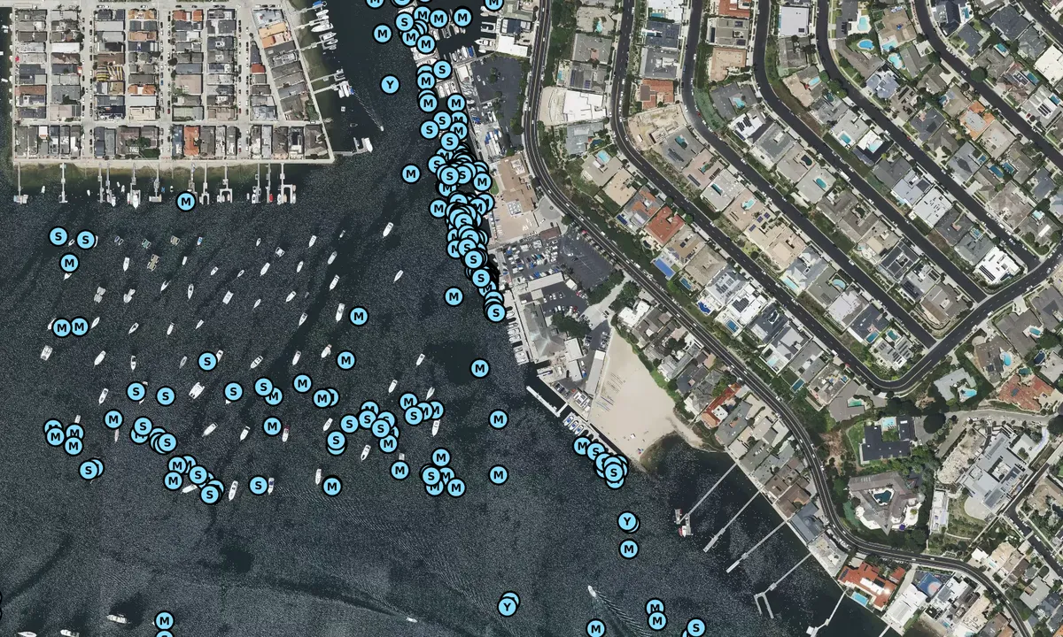Satelite image of Newport Beach Municipal Guest Dock