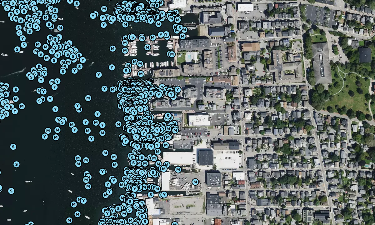 Satelite image of Newport Marina - Rhode Island