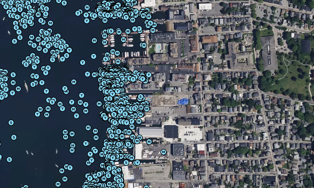Satelite image of Newport Marina - Rhode Island