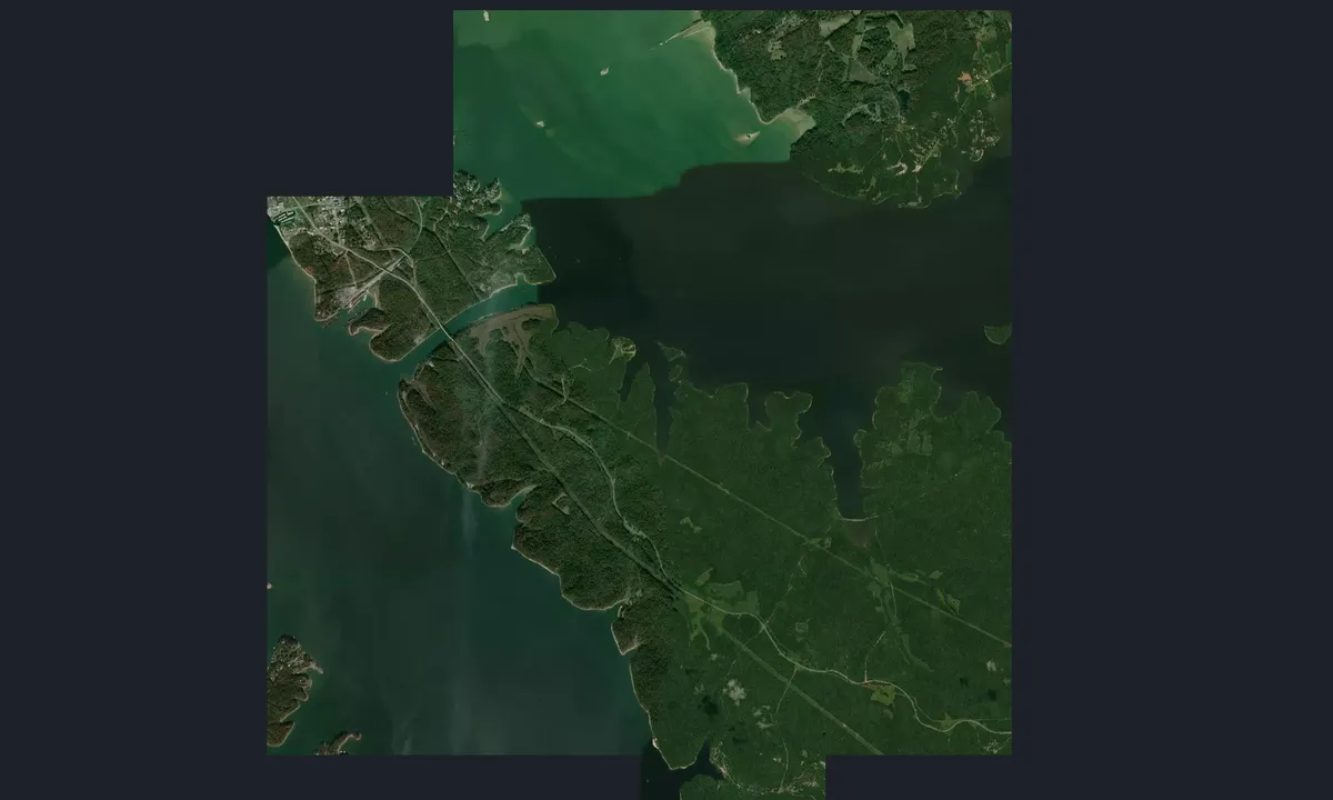 Flyfoto av Nickell Bay