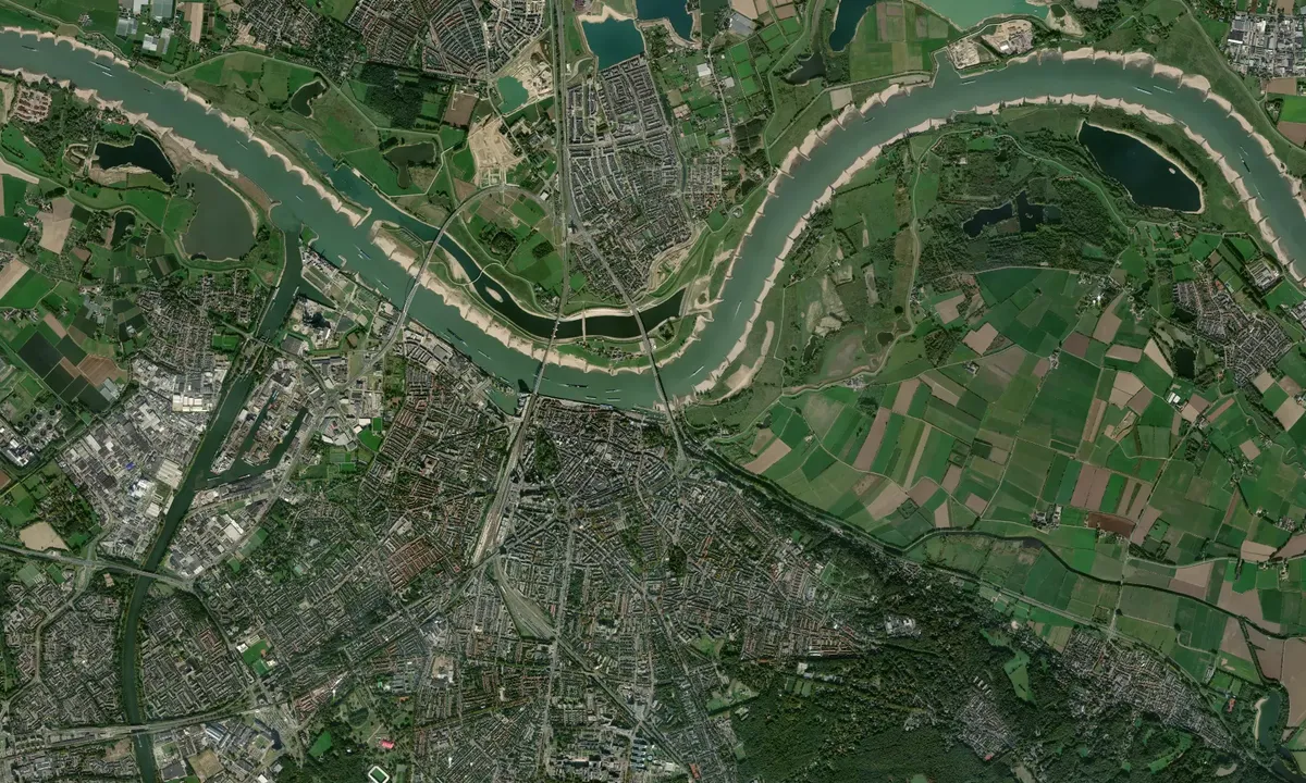 Flyfoto av Nijmegen