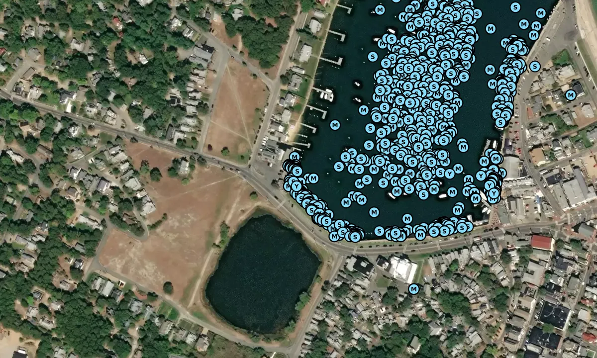 Satelite image of Oak Bluffs Marina