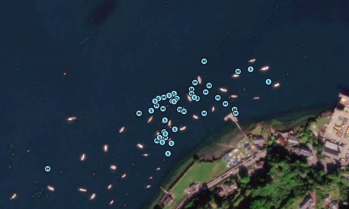 Satelite image of Oban Sailing Club (moorings)