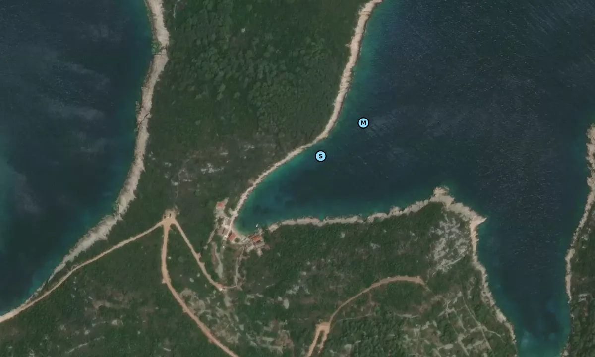 Satelite image of Okljucna beach