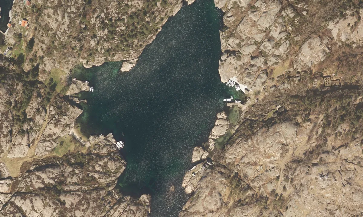 Ny-Hellesund - Olavsundet: Flyfoto av Olavsundet