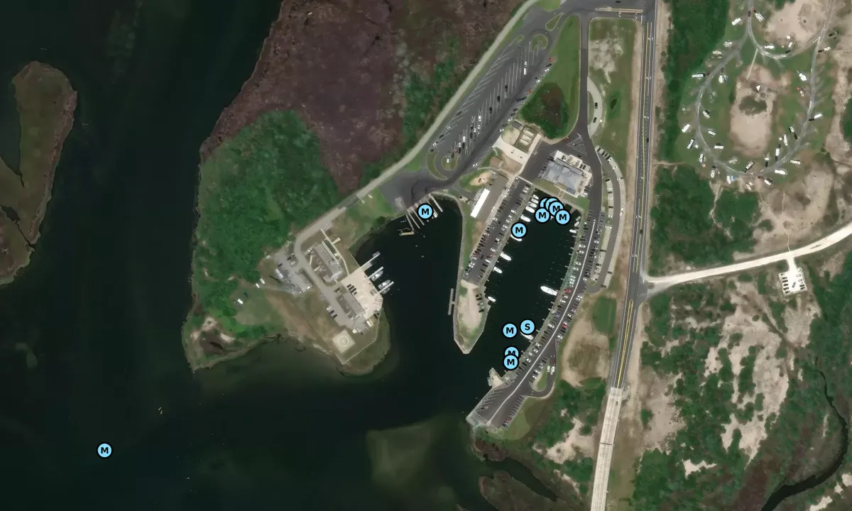 Satelite image of Oregon Inlet Fishing Center