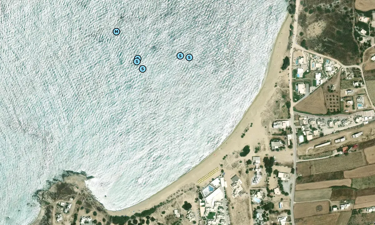 Satelite image of Orkos Beach - Mikri Vigla
