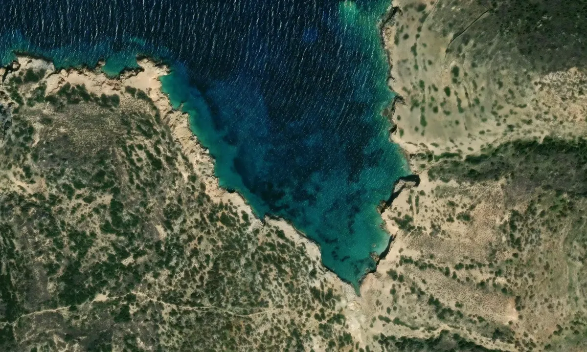 Satelite image of Ormos Vourkaria