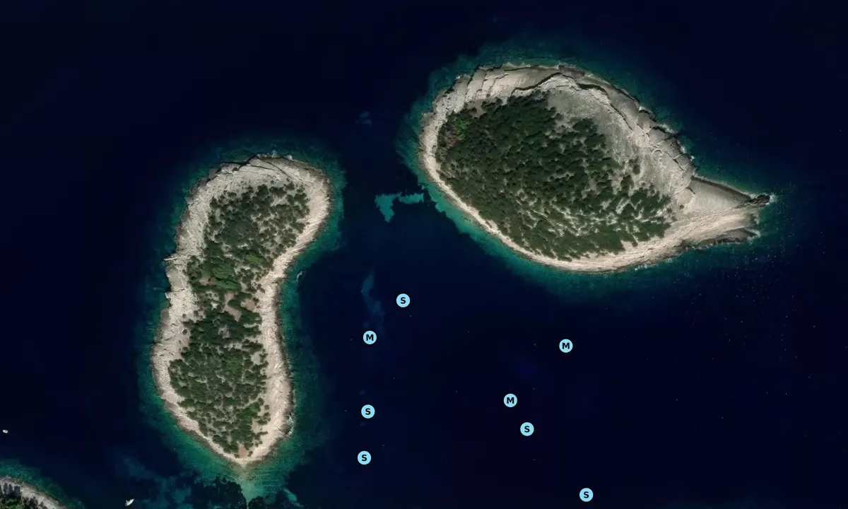 Satelite image of Otok Saplun & Arzenjak -Otocic Arzenjak veli