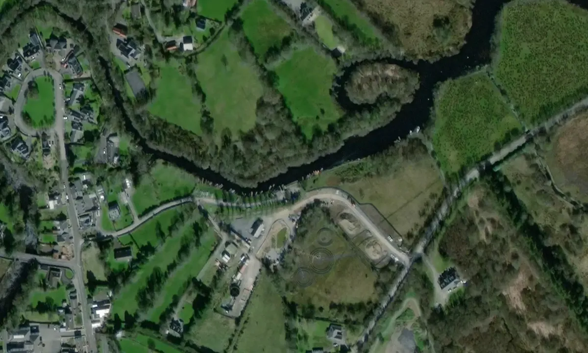 Satelite image of Oughterard town quay