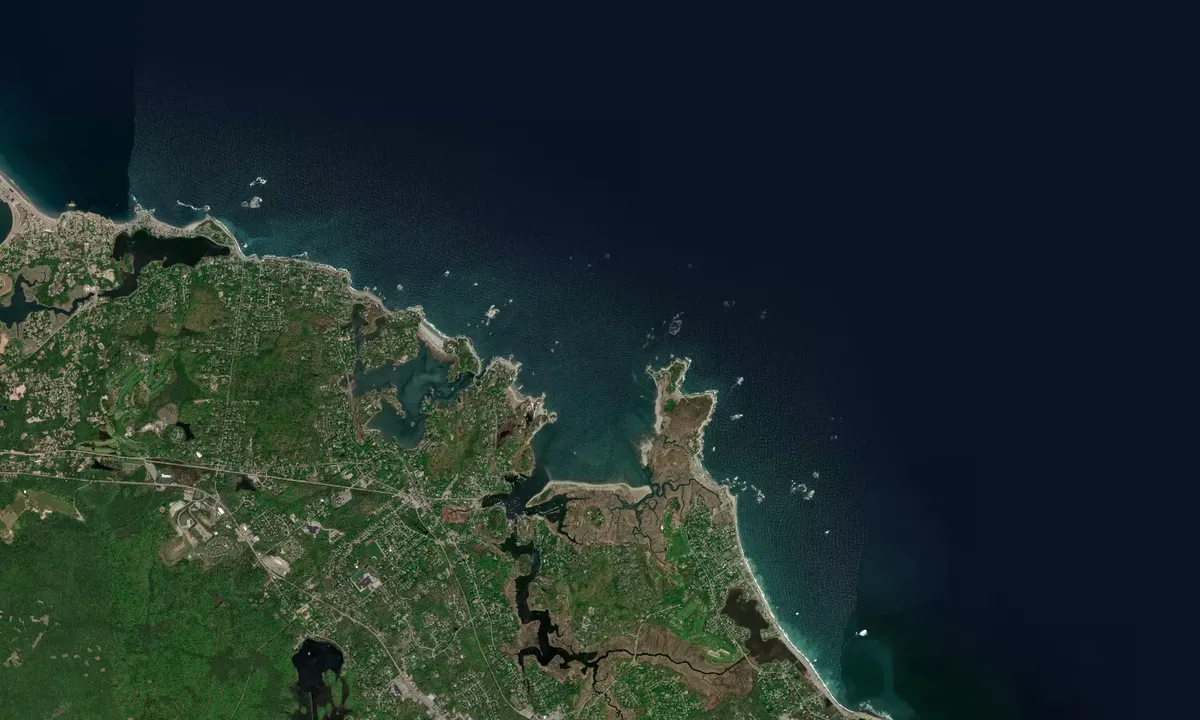 Flyfoto av Outer Cohasset Harbor