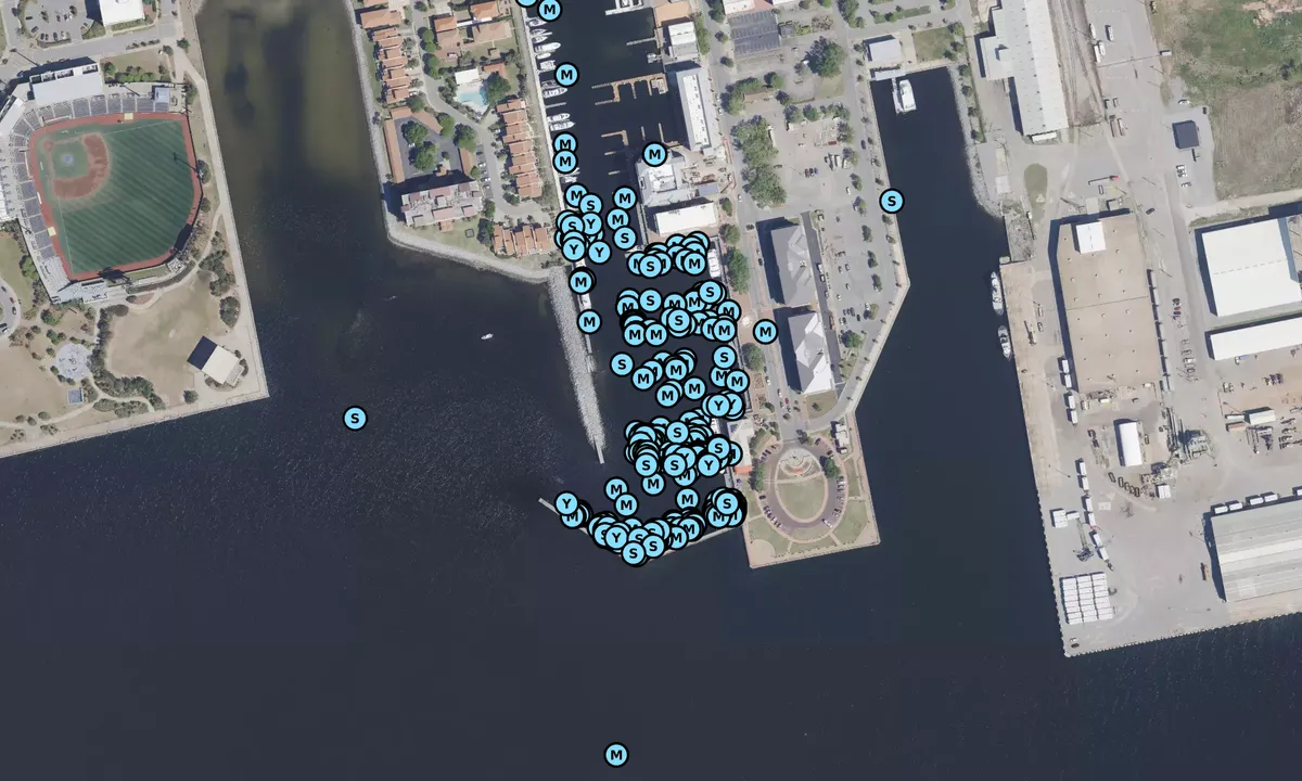 Satelite image of Palafox Pier Yacht Harbor Marina