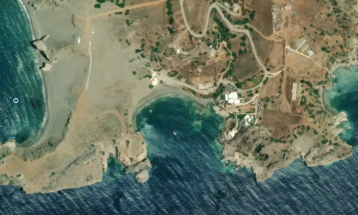 Satelite image of Paralia Agios Pavlos