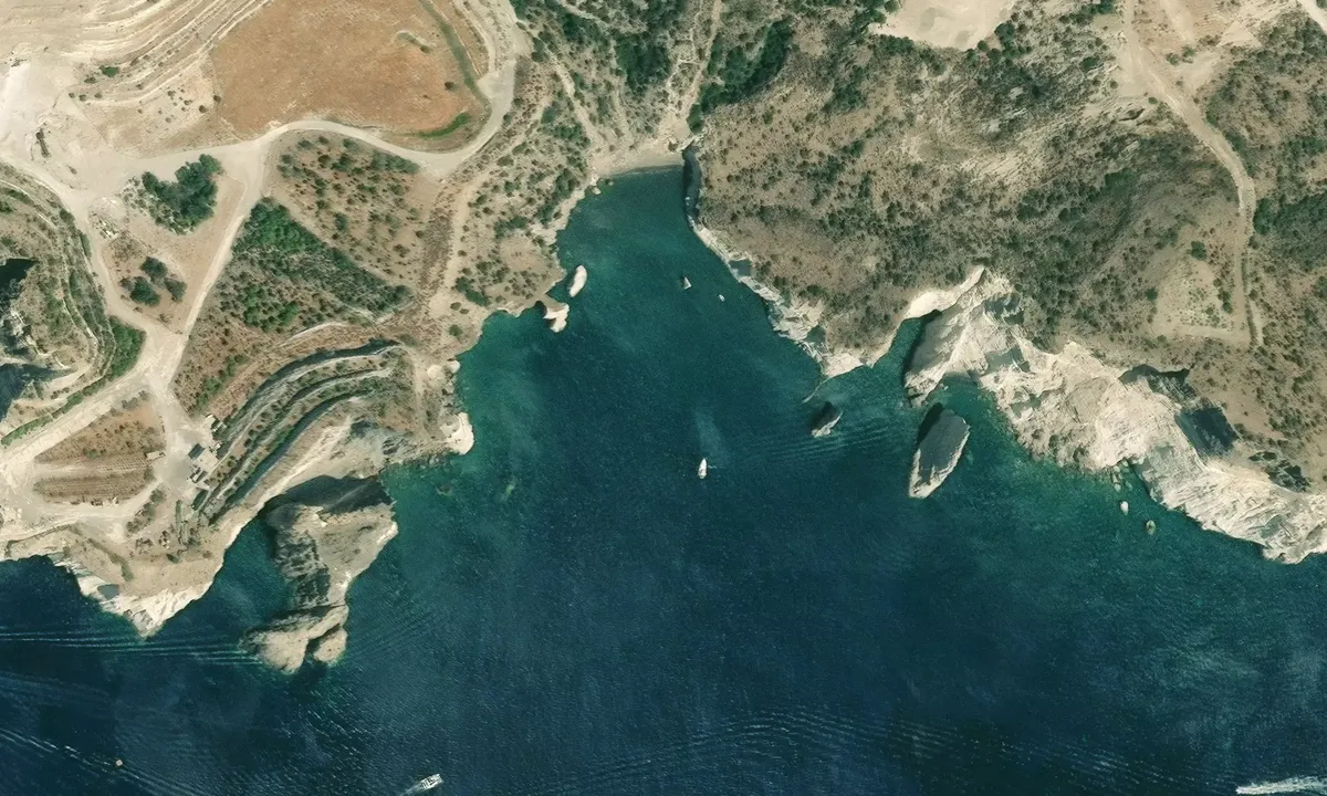 Satelite image of Paralia Gerontas