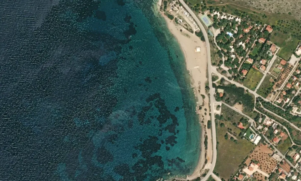 Satelite image of Paralia Thimari