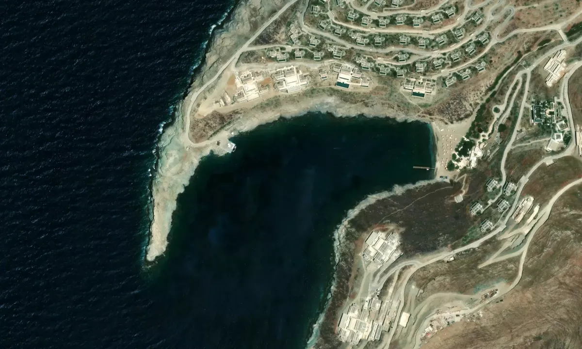 Satelite image of Paralia Vroskopos