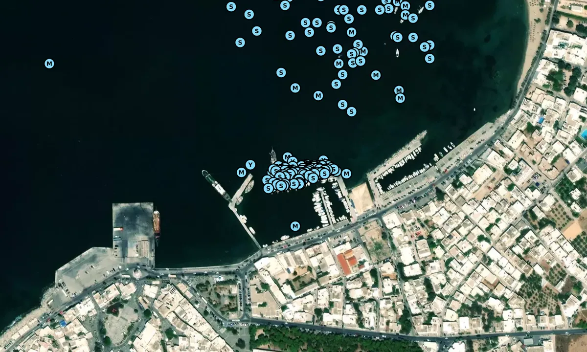 Satelite image of Parikia Yacht Quay