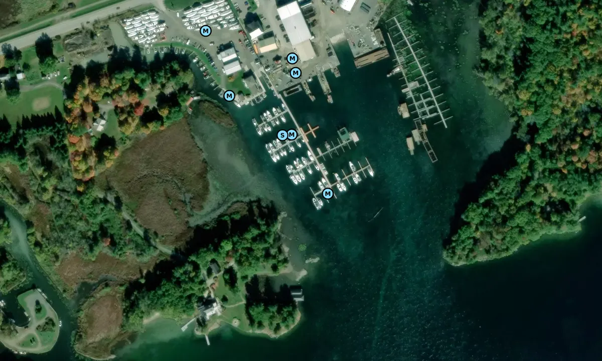 Satelite image of Peck's Marina