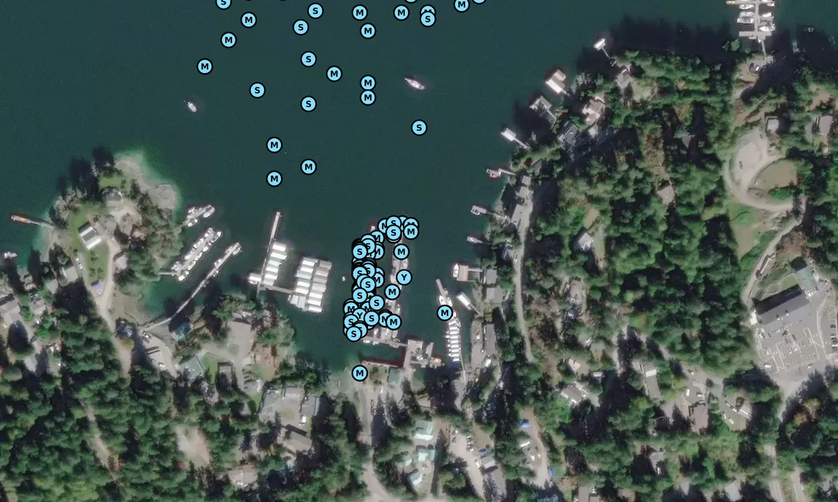 Satelite image of Pender Harbour Authority Madeira Park Public Wharf