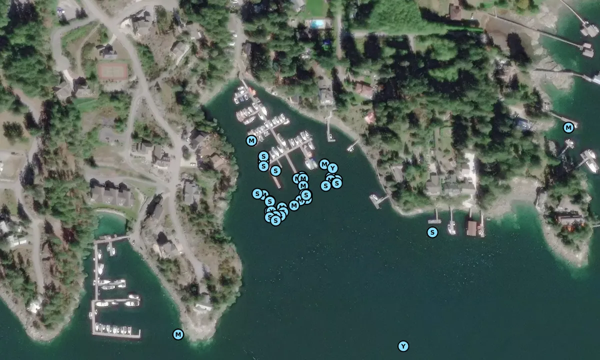 Satelite image of Pender Harbour Resort