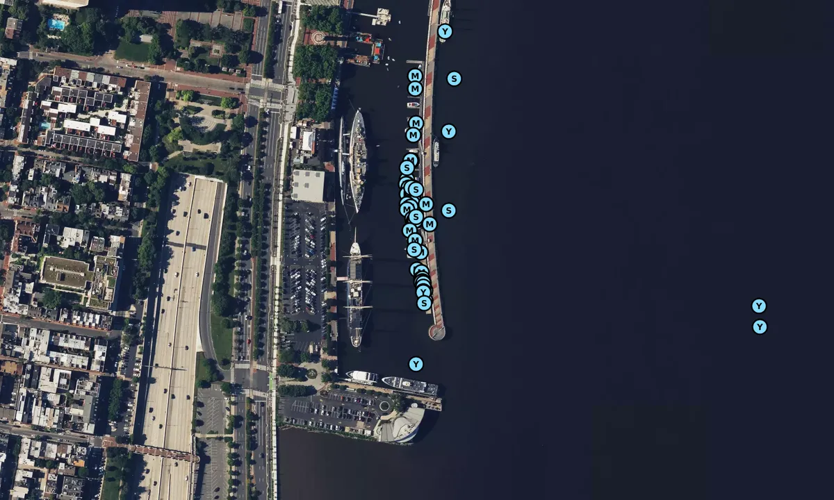 Satelite image of Penn's Landing Marina - Philadelphia