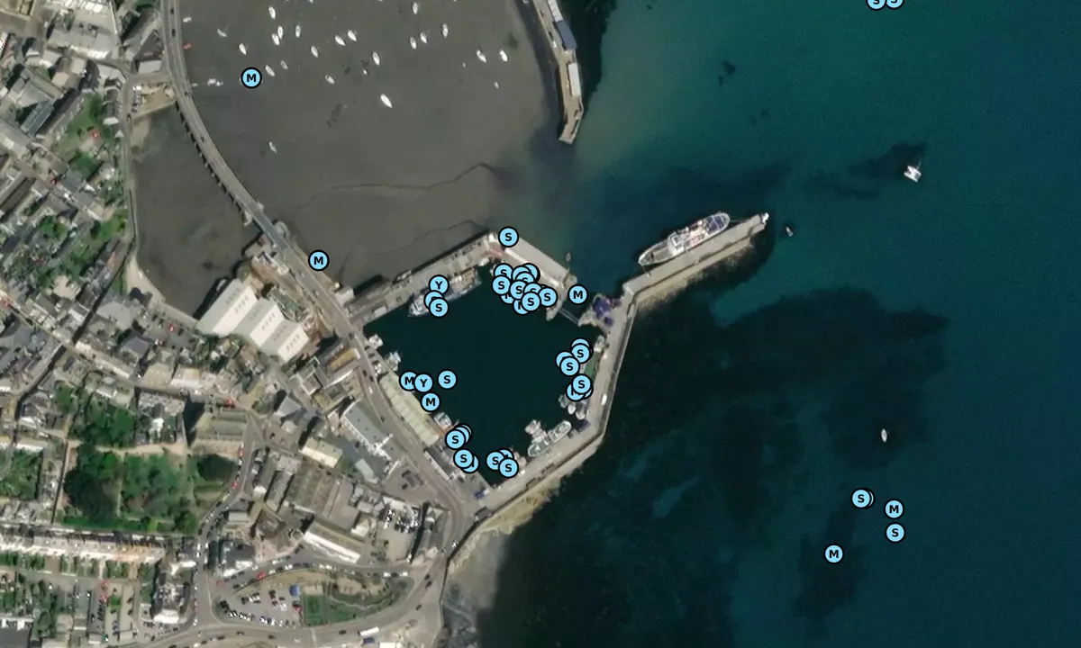 Satelite image of Penzance Harbour - Cornwall
