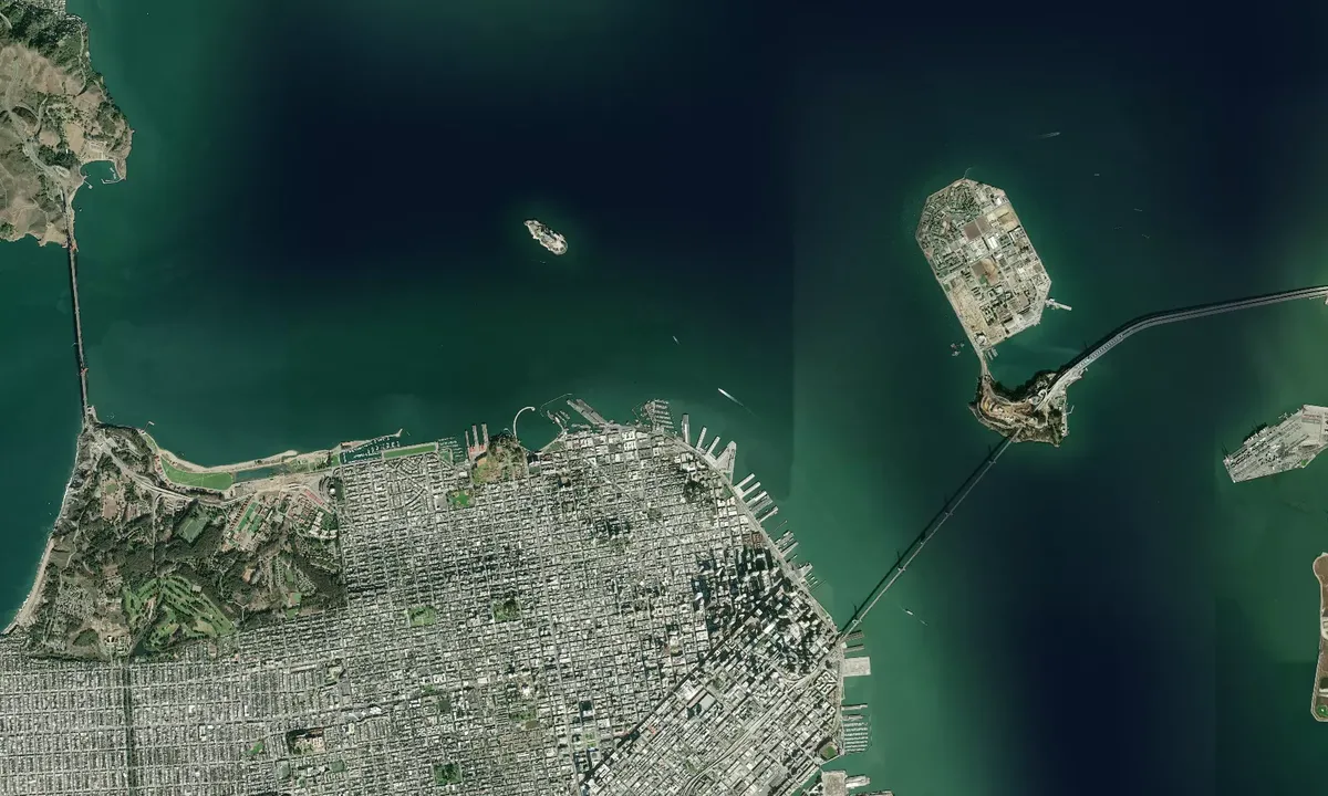 Flyfoto av Pier 39 Marina