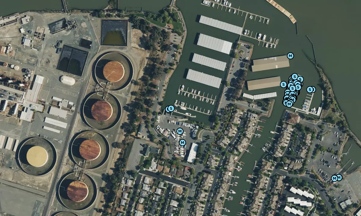 Satelite image of Pittsburg Yacht Club