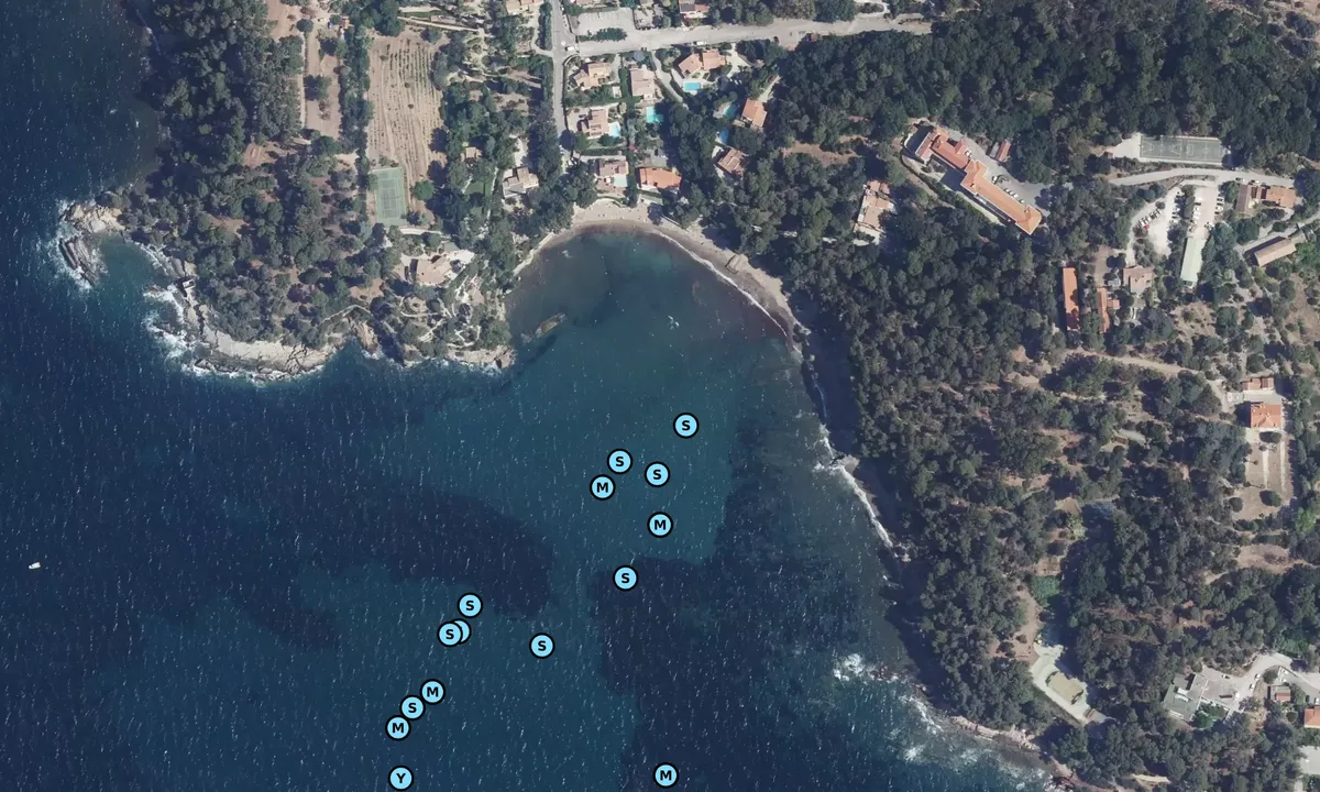 Satelite image of Plage des Bonettes