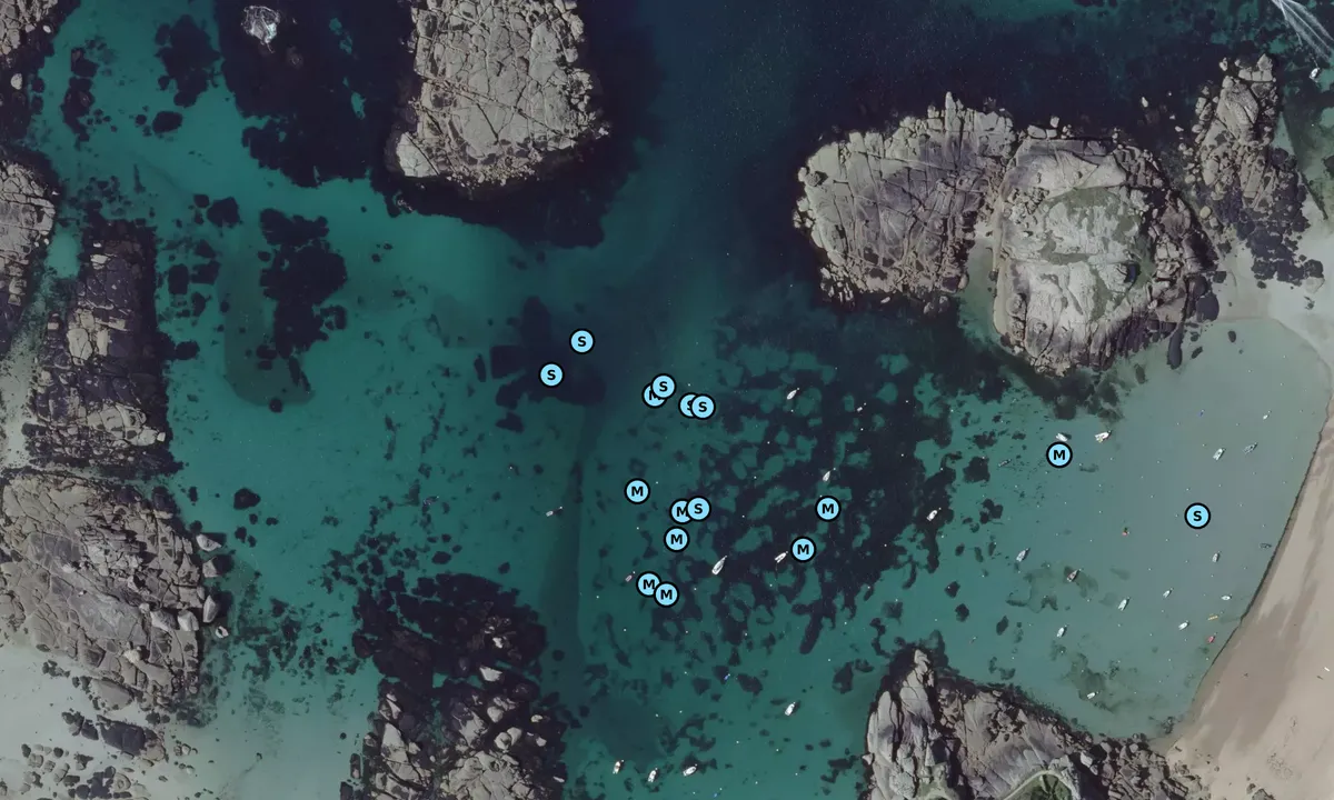 Satelite image of Plage du Coz-Pors