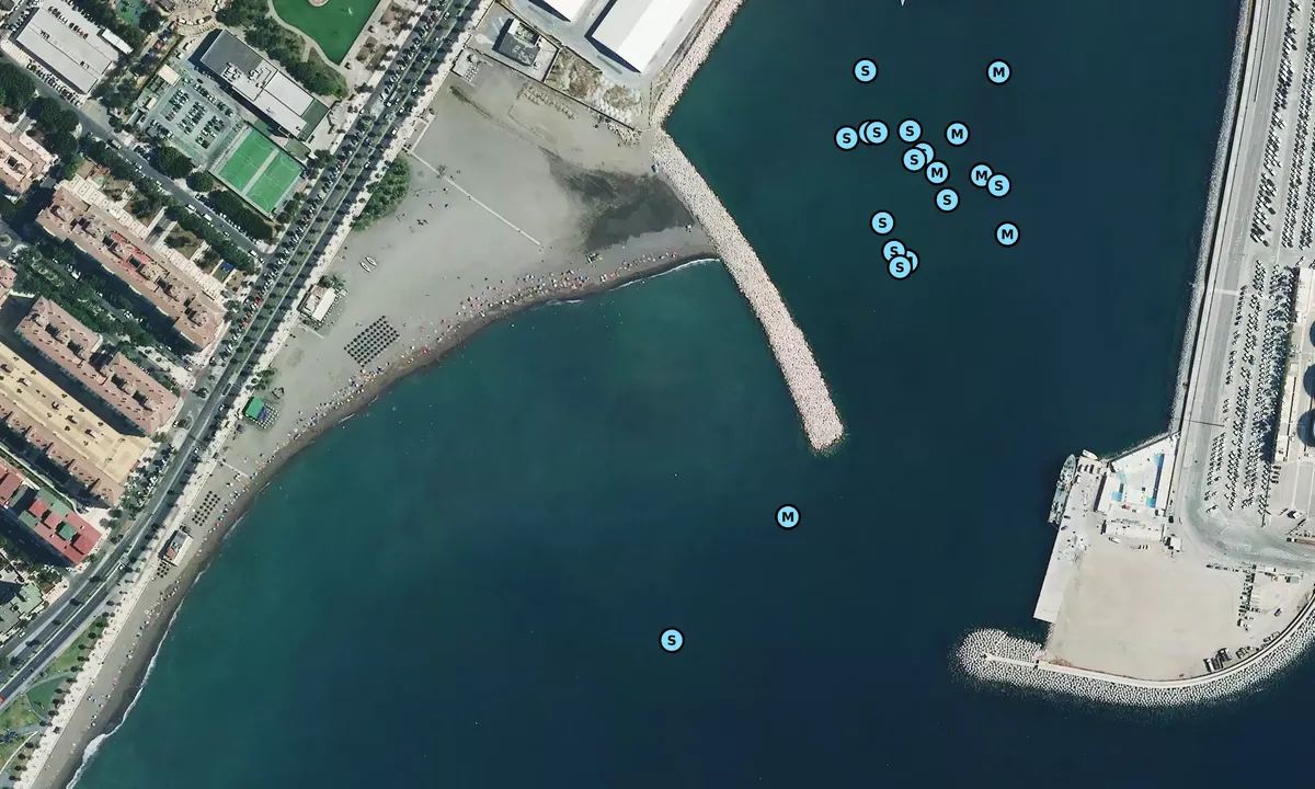 Satelite image of playa de Huelin