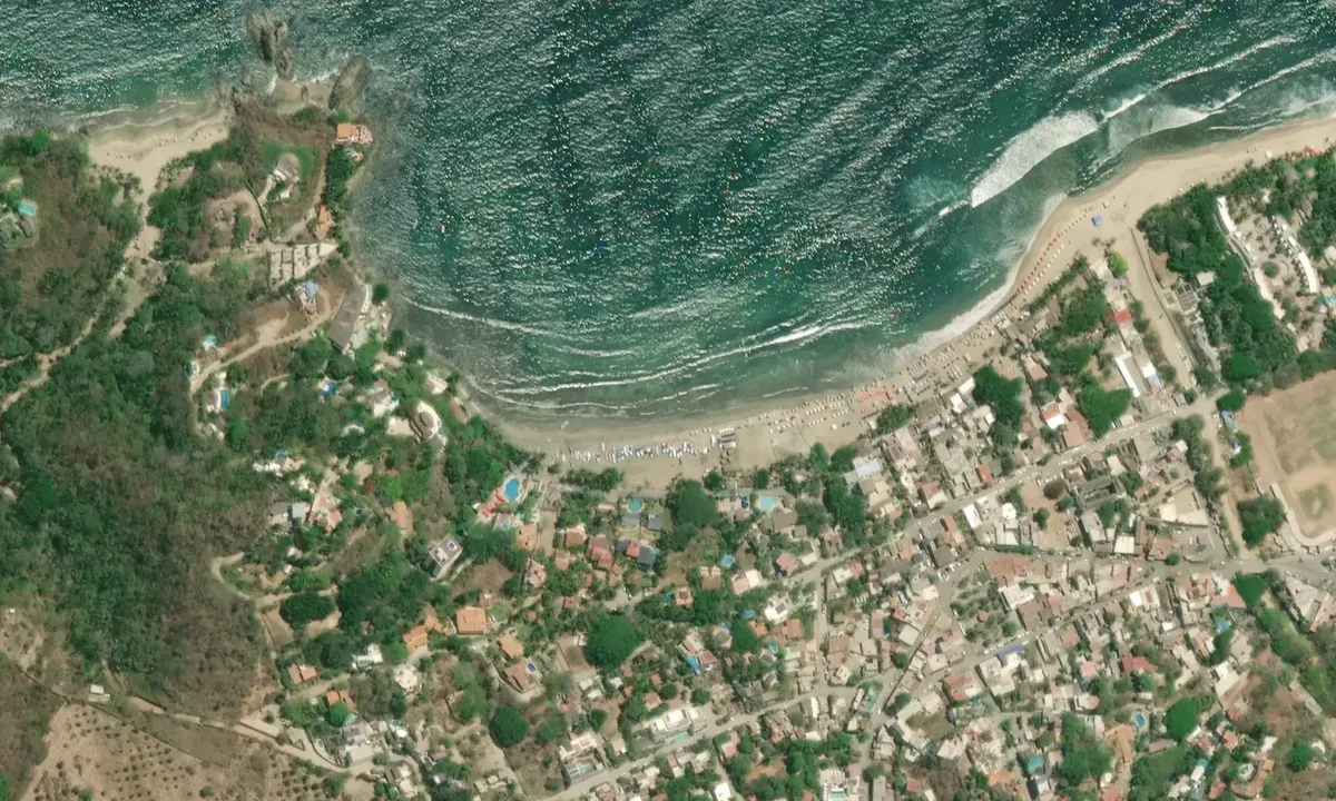 Satelite image of Playa Sayulita, Nayarit, Mexico